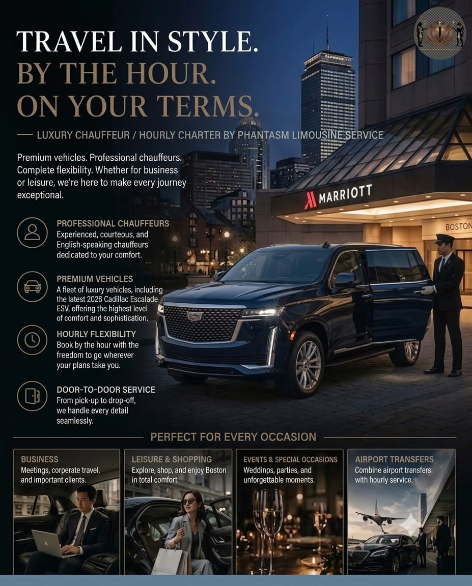 Elevate Your Journey — Phantasm Limousine Service. Executive travel, special events, and luxury itineraries.